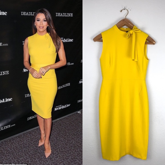Zara Women’s Tube Midi Dress Yellow Size Medium